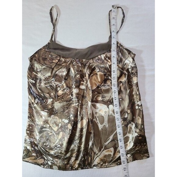 NY&C Brown Paisley Camisole XS Shelf Bra Spaghetti Strap Stretch Tank Top - Picture 5 of 5